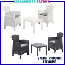 set tavolo e sedie poltrona in rattan da giardino esterno interno salottino
