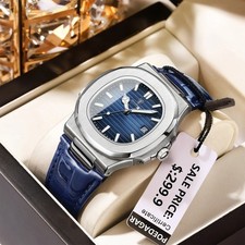 Poedagar Luxury Square Men Watch Date Waterproof Luminous Wristwatch Sport NEW