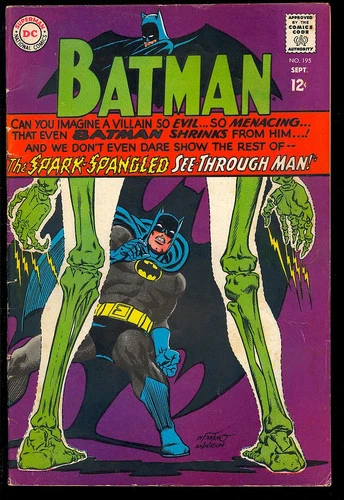 Batman #195 Nice Unrestored Silver Age Superhero Vintage DC Comic 1967 VG-