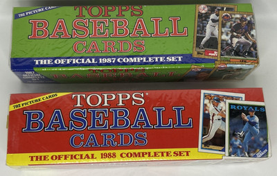 1987 & 1988 Topps Baseball Factory Sets Lot (2)  Sealed Bonds, Bo, Glavine RC-k