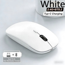 Rechargeable Silent Wireless Mouse Dual Mode BT5.0 2.4G For Dell HP MAC PC