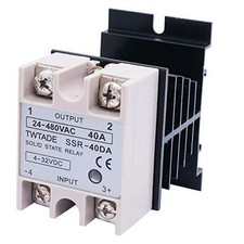 Solid State Relay SSR-40 DA 40A DC 3-32V to AC 24-480V  Heat Sink DC to AC 40A