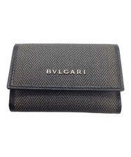 Authentic BVLGARI Key Case Black Men/Women 32583 5634