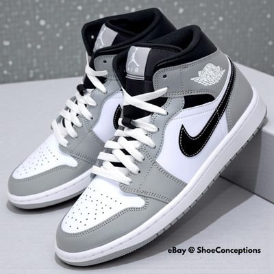 #ad Nike Air Jordan 1 Mid Shoes Lt Smoke Gray White 554724 078 Men#x27;s Sizes NEW $124.88
