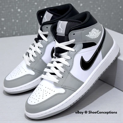 Jordan 1 Mid Grey White for Sale | Authenticity Guaranteed | eBay