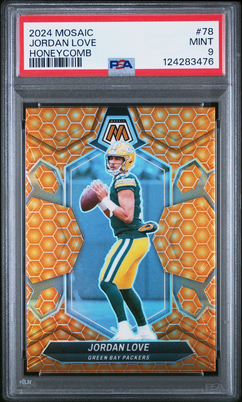 2024 Panini Mosaic #78 Jordan Love Honeycomb Prizm SP SSP PSA 9 Mint