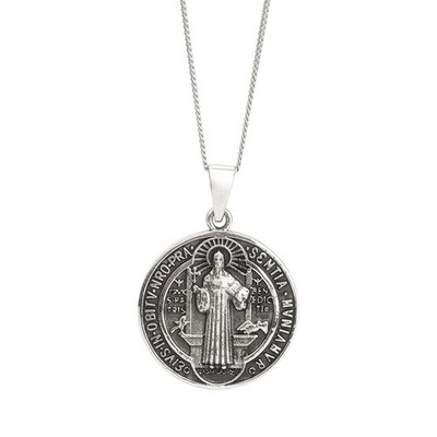 81stgeneration .925 Sterlingsilber Münze St. Benedict Anhänger Halskette