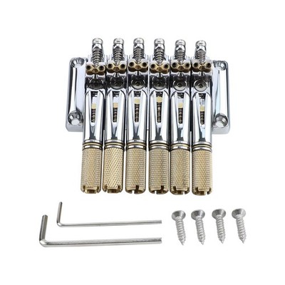 Headless Electric Guitar Bridge 10.5mm String Spacing Chrome - Easy Installation