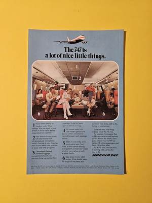 1971 Boeing 747 ''Nice Little Things'' Vintage Print Ad