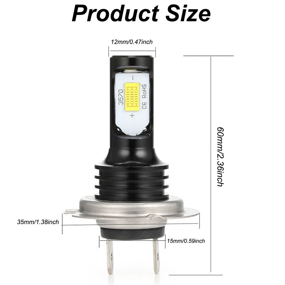 Kit de conversión de bombillas de faros LED H7 6000 k blanco para BMW C650GT 2013-2020 2 piezas Foto 4 de 4