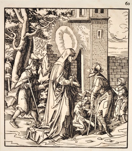 Beck Burgkmair Iduberga Orig. Antique Print 1516/ 1799 Heilige Ida Itta Nivelles - Picture 3 of 7
