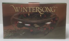 Wintersong Floating Candle Bowl 2000 with Candles & Decorative Holly Berries