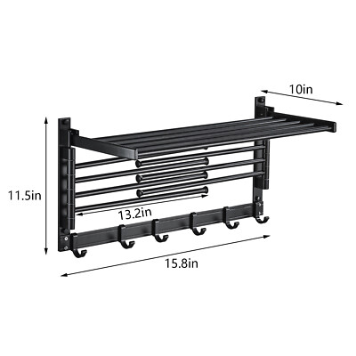 Towel rack aluminum Bathroom Towel Holder Wall-Mounted Towel Rack 20kg- Load