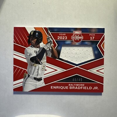 Enrique Bradfield Jr. 2023 Elite Extra Edition First Round Materials Red /49