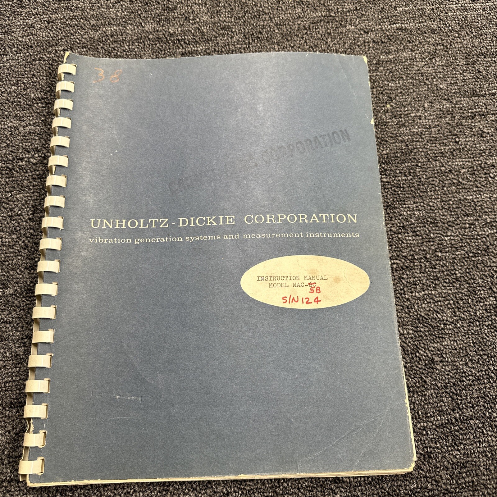 Unholtz-Dickie MAC-6C Series Multifunction Averaging Control Instruction Manual
