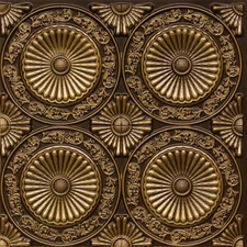 Faux Tin PVC Decorative Ceiling Tile 2'x2' - Antique Brass #235 Glue-up