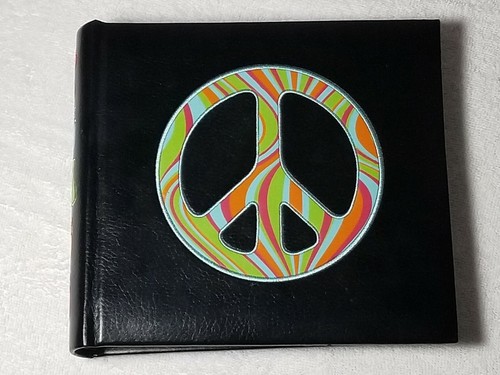 PEACE Logo Sign Embroidery Leather Faux 4" x 6" Photo Album Make Your Mark MXY