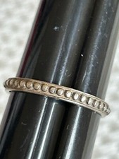 Dainty Minimalist Dotted Band Ring 925 Sterling Silver Casual Stacking 10.25