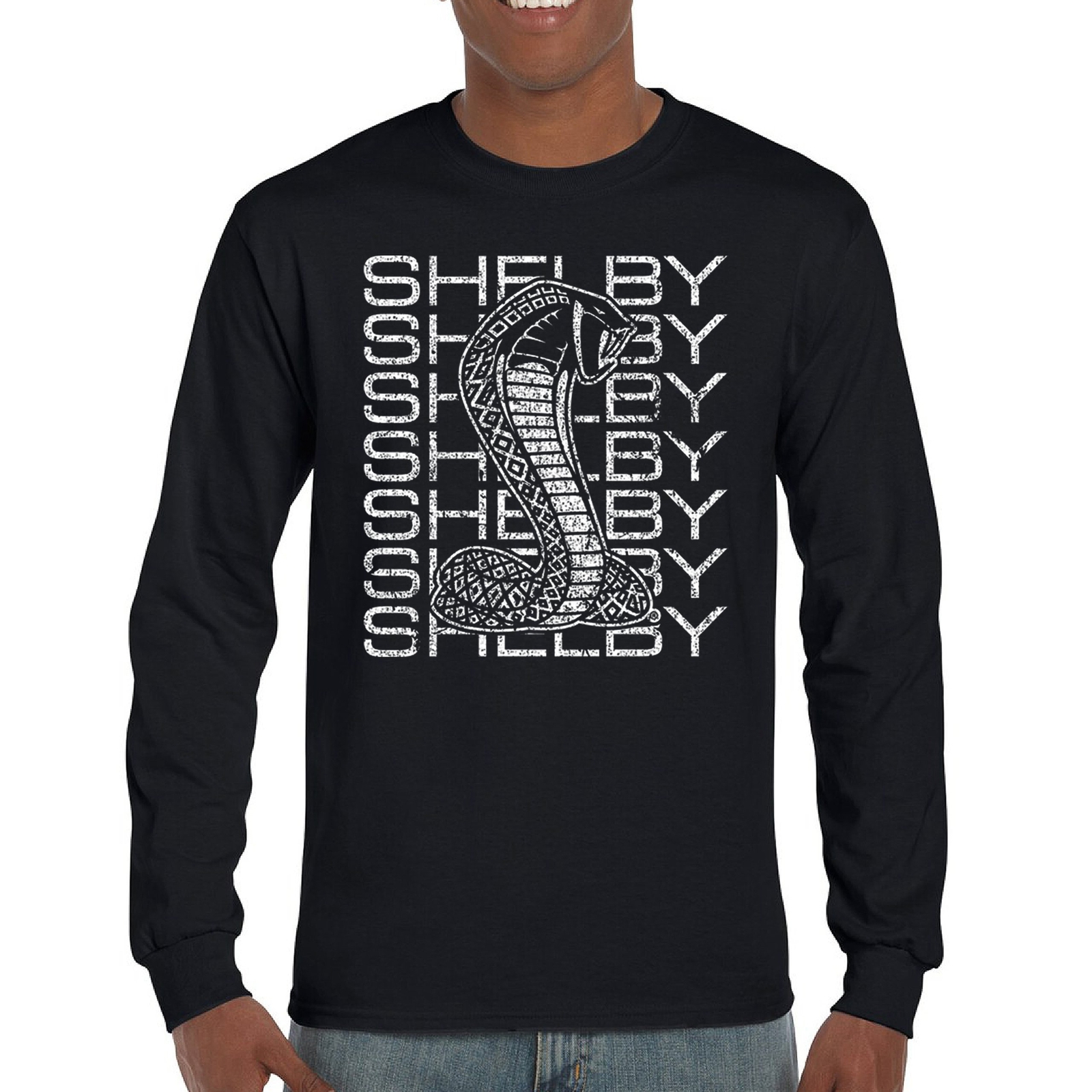 ALTRA T shirt vintage impilata Shelby Cobra a maniche lunghe GT500 Mustang alimentata da Ford