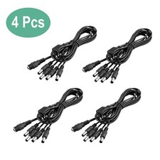 4 pcs DC 1 to 4 Power Splitter Cable Cord for CCTV Camera, 1 Female to 4 Male
