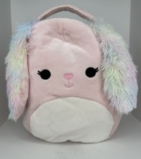 Original Squishmallows Bop Pink Bunny Plush Easter Basket, New with Tags