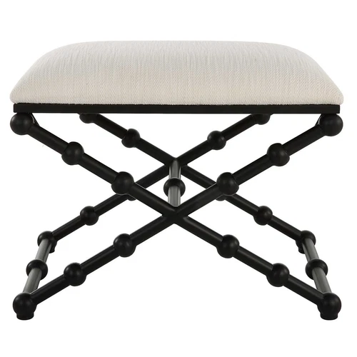 NEW MODERN IRON DROPS METAL VANITY BENCH STOOL UTTERMOST 23782 - Picture 2 of 7