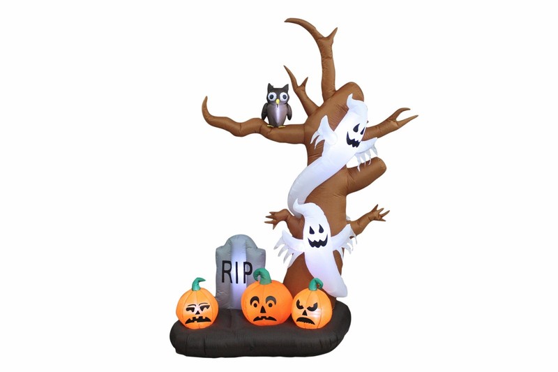 9 FOOT Halloween Inflatable Tree Ghosts Pumpkins Tombstone Yard Party Decoration