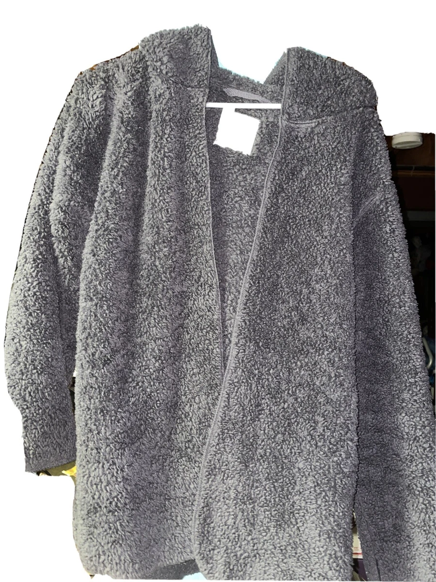 VICTORIA S SECRET PINK Gray Wool Coat Jacket HOODIE Cardigan Long Sweater XS