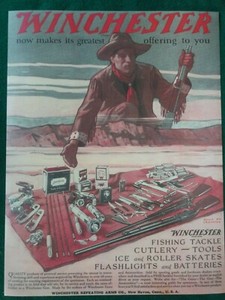 Winchester Advertising Poster Firearms Winchester Hardware, Western Artwork 