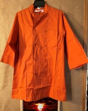 NWT Chef Works unisex button shirt orange pockets