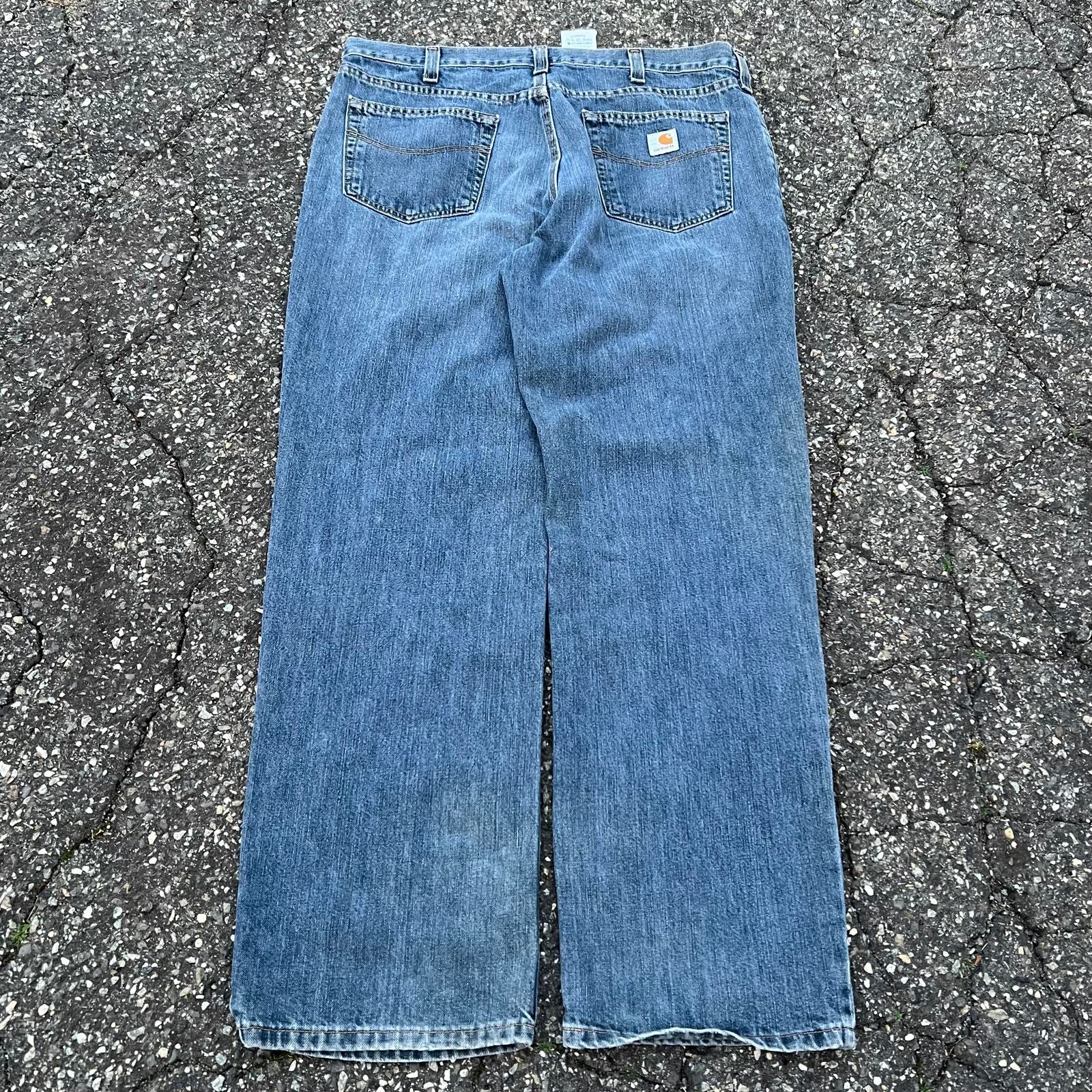 Vintage Y2K blue Carhartt denim jeans work wear carpenter pants