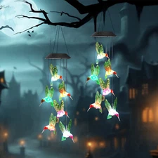 Wind Chimes Light LED Hummingbird Color Changing Hanging Lamp Garden Decor