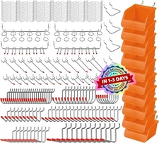 238-Piece Pegboard Hooks Assortment, Pegboard Accessories with Pegboard Bins NEW