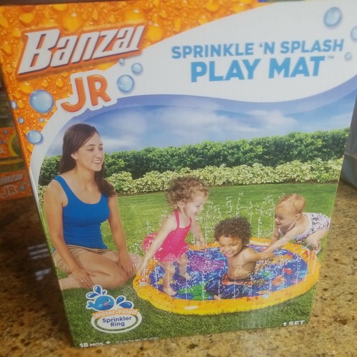 Banzai Jr. Sprinkle 'N Splash Play Mat Water Filled Sprinkler Ring 42", 18m+ New - Picture 8 of 12