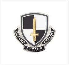 GENUINE U.S. ARMY CORPS CREST: CYBER REGIMENT - DEFEND ATTACK EXPLOIT