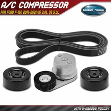 4x Serpentine Belt Drive Component Kit for Chevy Silverado 3500 GMC Sierra 3500