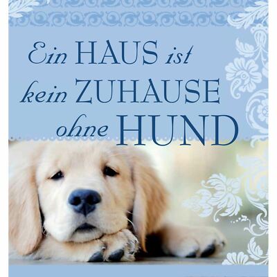 H&H Romantisches Geschirrtuch ''Ein Haus ist keine Zuhause ohne Hund'' Handtuch