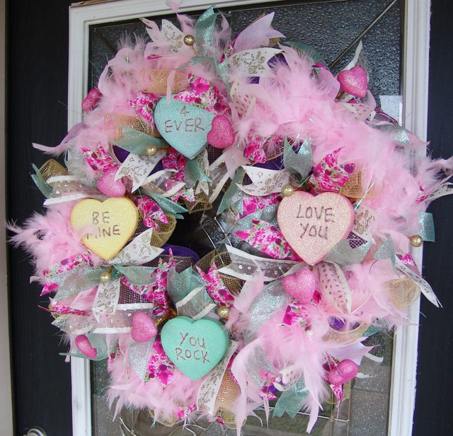 conversation heart wreath