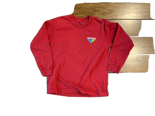 Size Kid’s Medium Red Long Sleeve Snowbird Logo Ski Resort T-Shirt