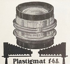 PLASTIGMAT F6.8 Photo Lens Volute Shutter Bausch Lomb Optical 1905 Vtg Print Ad