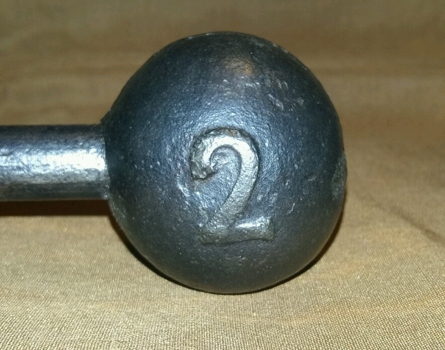 altère ancien vintage musculation en fonte 2 kg L 19 cm très bon état, altère