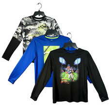 Athletic Works Youth Boy's Long Sleeves Graphic Pullover 14-16 Moisture Wicking