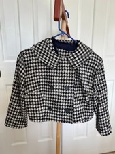 Vintage Houndstooth Suit Set with Vest, Blazer, Skirt