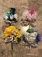 SET OF 4 - MOTHER'S DAY FLOWER CORSAGES - VARIOUS FLOWERS AND COLORS