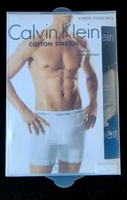 CALVIN KLEIN COTTON STRETCH UNDERWEAR 3-PACK BOXER BRIEFS SZ XL #NU2666-NWT