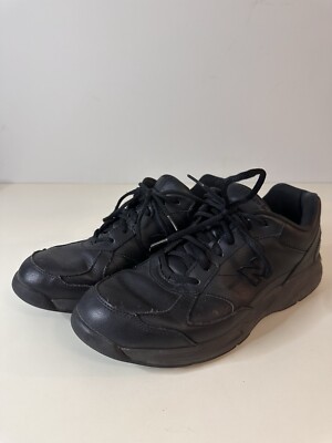 New Balance 574 Shoe Mens Size 11 Walking Sneakers Leather Black Lace Up MW574BK