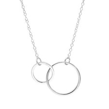 Sterling Silver Karma Circles Necklace on 17 Inch Chain Infinity Love