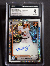 2024 Bowman Chrome SPECKLE REFRACTOR PROSPECT ROOKIE AUTO Max Wagner 084/299