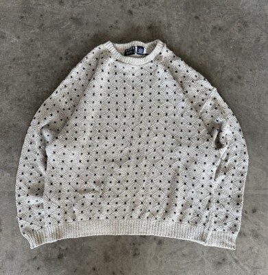 Vintage Knitted patterned Trader Bay sweater size large USA Made Multi color