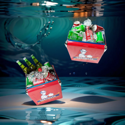 Portable Cooler Yakimoto 13L Metal Ice Cooler Long-lasting Freshness Food/Fruits
